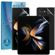 [3x in 1] Samsung Galaxy Z Fold5 Premium Clear Edge-to-Edge Full Coverage Hydrogel Screen Protector Film by MEZON (Galaxy Z Fold5, Hydrogel)