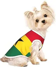 Flag of Ghana print Dog Shirts for Small Dogs Stretchy T-Shirts Lightweight Tank Top Sleeveless Striped Vest
