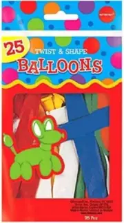 Amscan | Party Decor | Twist & Shape Latex Balloon Mix | Pack of 25 | Multicolor