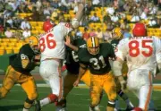 Super Bowl I Green Bay Packers QB Bart Starr in action vs Kansas C- Old Photo