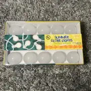 NIB Amscan Clear White Summer Globe Patio Party String 15 Lights Indoor/Outdoor