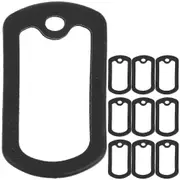 10pcs Military Dog Tag Silicone Silencer Dog Tag Silicone Protective Cover Black 5X3X1CM