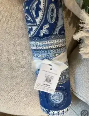 Pottery Barn Regan Block Print Tablecloth 70”x126” New