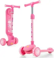 HONEY JOY 3-Wheel Kids Scooter, Toddler Kick Scooter w/Light-up LED Wheel, Stepl