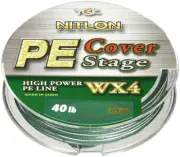 X-Braid PE Line Nitron PE Cover Stage WX4 70m No. 3.0 40lb 4 Pieces Mugwort Gree