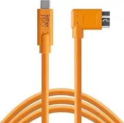 Tether Tools TetherPro USB-C to USB 3.0 Micro-B Right Angle Cable | for Fast Transfer and Connection Between Camera and Computer | High Visibility Orange | 15 Feet (4.6 m)