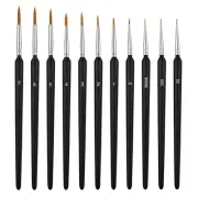 12 Pieces Micro Artist Acrylic Paints Brush Set for Fine Detailing Miniature ...