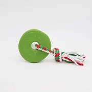 Holiday Christmas Teetherz Donut Green Chew Toy by ZippyPaws 20cm x 10cm
