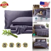 Ultra Silk Soft King Sheet Set - 100% Bamboo Rayon - Deep Pocket - Dusty Purple