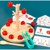 在飛比找蝦皮購物優惠-草莓噗噗🍓臺中現貨 趣味蘋果算數遊戲組 木質蘋果數學學習 算