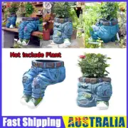 Jeans Pants Flower Pot Retro Clothing Plant Growing Planter Resin Garden DecRH