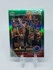 2019-20 NBA Hoops Premium Stock REGGIE JACKSON green prizm Clippers #57