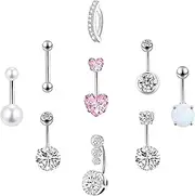 [LEE&RO] Belly Button Rings 14G Belly Piercing Jewelry Navel Rings Surgical Steel Belly Rings