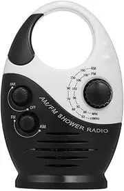 Mellisso AM/FM Mini Shower Radio Bathroom Waterproof Radio Hanging Music Radio Built-in Speaker