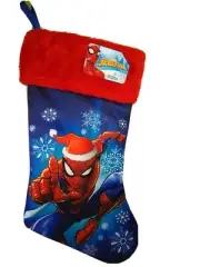 Spider-Man in Santa Hat Christmas Stocking 16 inches New Red Furry top