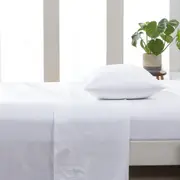 ESSN 500TC Cotton Sateen Flat Sheet White (Queen, King)