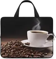 Laptop Case Sleeve Shockproof Computer Carrying Bag Coffee Cup and Coffee Beans Notebook Case Cover Laptop Bag Water Resistant Computer Cases Tablet Briefcase for Travel Business 10 Inch