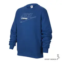 在飛比找蝦皮商城優惠-Nike 長袖上衣 大童童裝 刷毛 藍【運動世界】FN909
