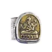 Tabra Bronze Ganesha Ring Adjustable Size 7.5-8