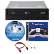 LG WH16NS46 16X Internal Blu-ray Burner Drive + CyberLink Software +100GB M-Disc