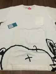 2017 SS17 KAWS UNIQLO PEANUTS SNOOPY FACE POCKET TEE SHIRT WHITE BLACK NEW XL