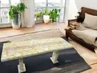 48"x24" Stunning Rose Quartz Stone Dining Table With Stand Crystal Healing Stone