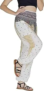 [Your Cozy] Women Harem Pant Boho Genie Aladdin Smocked Waist Yoga Trousers