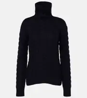 [Toteme] Toteme Cable-knit wool and cotton turtleneck sweater AU 4 blue