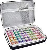 [casmilee] Model Paint Storage Bag for Testors Paint Set - 60 Bottles + 9 Fine Gradation Brushes, Emalia Paint Container - Paint Not Included (Black)​, Black