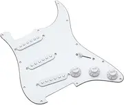 ａ aternee Loaded Electric Guitar Pickguard Scratch Plate Lightweight Part Sturdy Professional Easy Intall Repairing Pre Wired Backplate, White