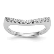 0.11ct. CZ Solid Real 14K White Gold Wedding Band Ring
