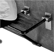 Shower Seat Bench, Wall-Mounted Folding Stool Chair Folding Shower Seat with Support Leg and Luminous Circle Shower Aid for Seniors, Pregnant Women, Maximum Load 200kg