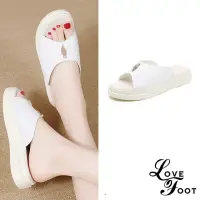 在飛比找momo購物網優惠-【LOVE FOOT 樂芙】真皮拖鞋 厚底拖鞋/真皮魚口露趾