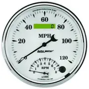 Autometer Old Tyme White II Combo 120 Mph Speedo / 8000RPM Tacho - 120mph, 5 Inch, AU1290