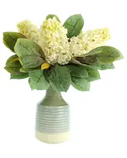 Creative Displays Cream Cone Hydrangea And Magnolia Leaf Floral Arrangement
