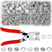 [Veumoie] Pearl Snaps for Fabric Snap Pliers, Metal Snap Button Kit for Clothing, Shirts, Onesie, Romper,120 Set