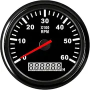 SKMWLMRAJ Boat Outboard Tachometer Marine Car Tacho Meter with LCD Hourmeter 85mm 6000 RPM Motorcycle Digital Gauge Pointer Racing Sensor Automobile Tachometer(BN-6KL RPM)