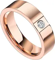 [LOYAL MOON] Rose Gold Rings for Men Women Tungsten Fashion moissanite Rings Men's Wedding Band Engagement Ring