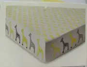 Circo Duo-print Fitted Crib Sheet Yellow Gray Giraffes