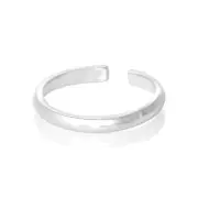 Tropical Beach Plain Design Toe Ring Genuine Sterling Silver 925 Size Adjustable