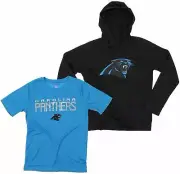 OuterStuff NFL Youth Carolina Panthers Team Performance Hoodie and Tee Combo Set