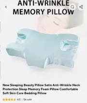 Antiwrinkle, side and back sleeper support pillow with shiny sateen pillow slip
