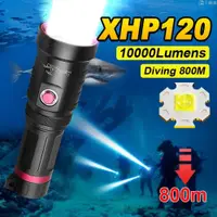 在飛比找樂天市場購物網優惠-10000 流明潛水手電筒 18650 可充電水下燈籠白光 