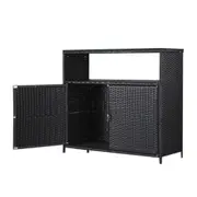 Outdoor Storage Cabinet Box Garage Wicker Shed Tools Shelf Chest Garden
