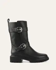ELLIOT FLAT ANKLE BOOTS BLACK LEATHER