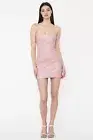 NWT Bardot Lotte Vegan Leather Mini Dress In Blush Pink XS