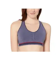 Champion Women Vintage Dyed Racerback Sports Bra Imperial Indigo Stonewash Sz S