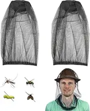 Pack of 2 Mosquito Net Head Soft Mosquito Protection Head Net Outdoor Mosquito Protection Cover Pest Control Mosquito Head Net for Outdoor Activities Fishing Camping and Travel