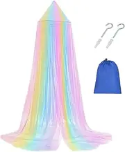 Bed Canopy, Colorful Princess Bed Canopy for Girls, Extra Large Dome Foldable Mosquitos Net with Hook and Storage Bag for Kids Boys Girls Room Decoration