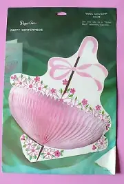 VINTAGE "PINK SONNET" PAPER ART CENTERPIECE PARTY DECORATION NIP JAPAN